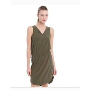 Lole Womens Sleeveless V-Neck Olive Green Dress fitness yoga size medium